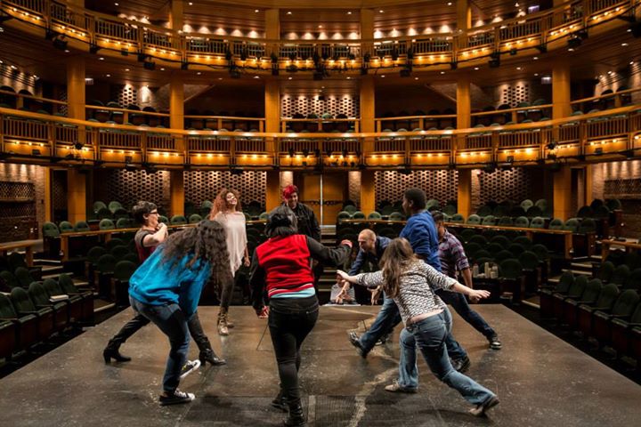 Students rehearse in CPS Shakespeare! "A Midsummer Night's Dream" at Chicago Shakespeare Theater. (Photo by Liz Lauren)