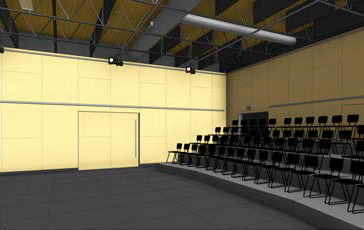 Designs for the new performance space.