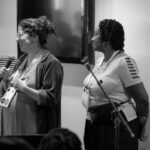 TCG interim leadership Karena Fiorenza and LaTeshia Ellerson at the Intergenerational Leaders of Color gathering within TCG NC 2024. (Photo by Elías Carmona Rivera.)