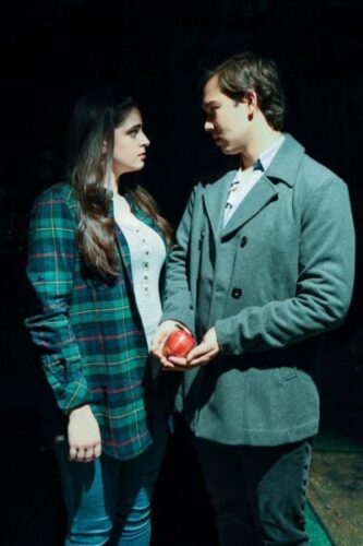 Isabel Koleno and Peter Stielstra as Bella and Edward in Otherworld's remount of "Twihard!" (Photo courtesy of Otherworld Theatre)