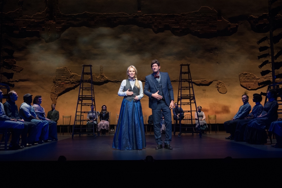 "Our Town" by Thornton Wilder, at the Pasadena Playhouse in 2017. Pictured: Jane Kaczmarek, Troy Kotsur, and the cast. (Photo by Jenny Graham)