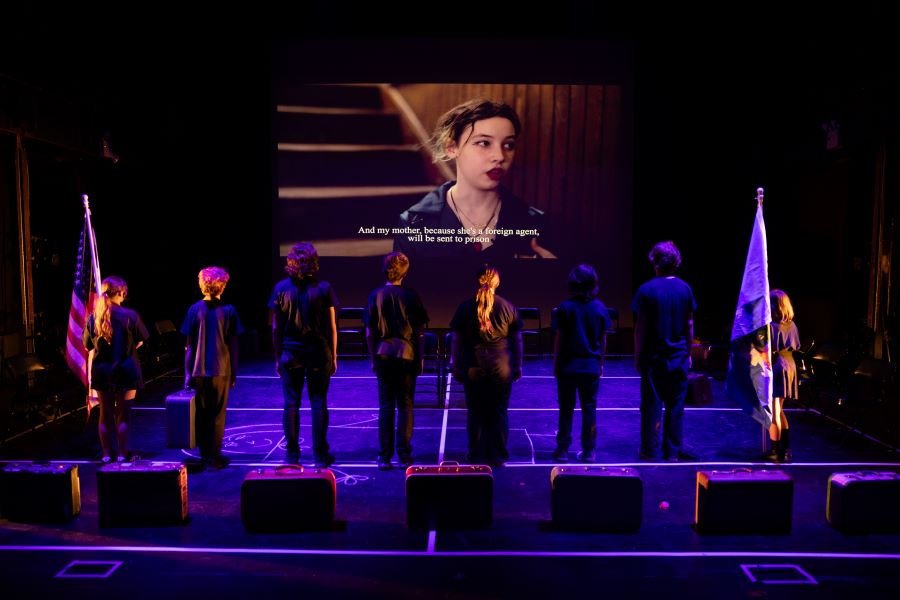 The cast of "SpaceBridge" in a workshop performance. (Photo by Maria Baranova)